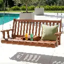 Gardeon Porch Outdoor Swing Chair Patio Furniture Wooden Bench 2 Seat Cup Holder 