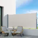 Instahut Side Awning Sun Shade Outdoor Blinds Retractable Screen 1.4X3M Cream 