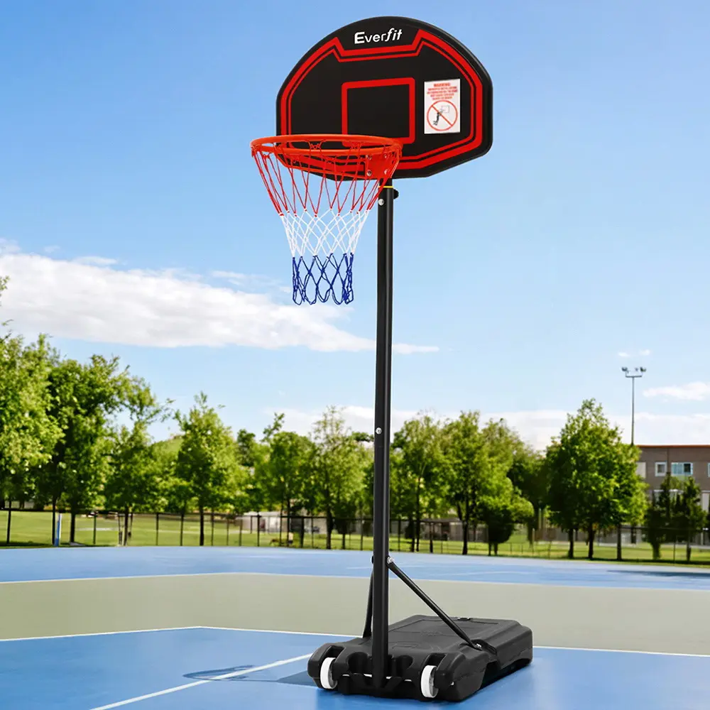 Everfit 2.1M Basketball Hoop Stand System Adjustable Portable Pro Kids Black 