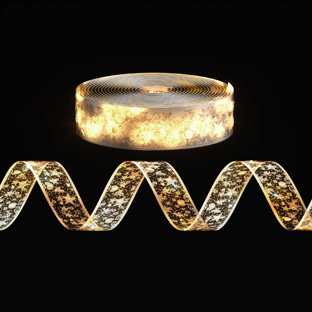 Jingle Jollys 20M Christmas Lights Ribbon Fairy Light 200 LED Warm 