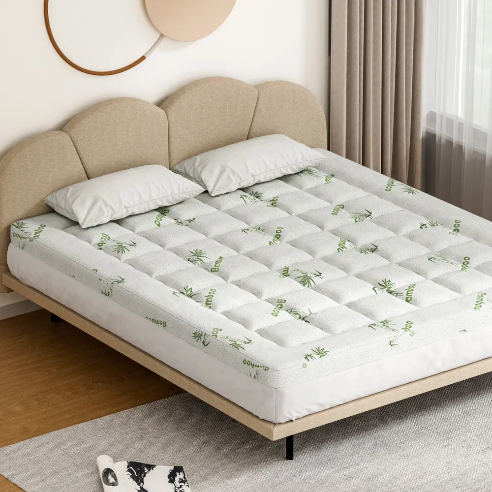 Giselle Bedding Mattress Topper Pillowtop Bamboo 7.5cm King 