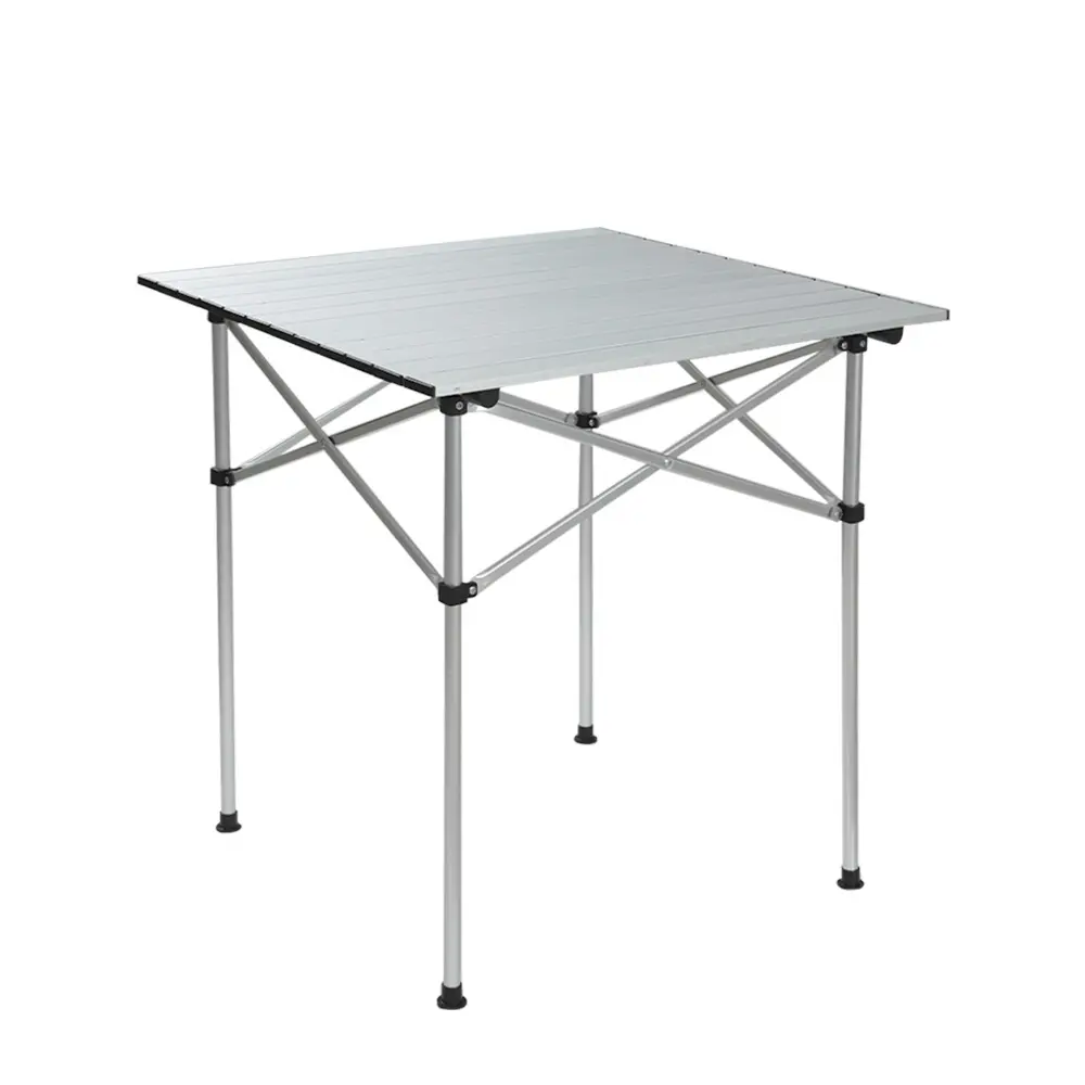 Weisshorn Folding Camping Table 70CM Roll Up Outdoor Picnic BBQ Aluminium Desk 
