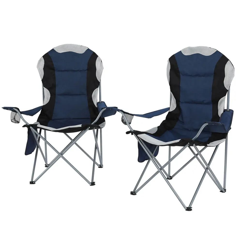 Weisshorn Camping Folding Chair Portable Outdoor Hiking Fishing Picnic Navy 2pcs 