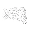 3.6m x 1.8m Portable Soccer Goal Net Steel Post Frame Backyard Football Training Set 