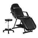 Zenses Massage Table Adjustable Salon Bed Chair 3-Fold Black 