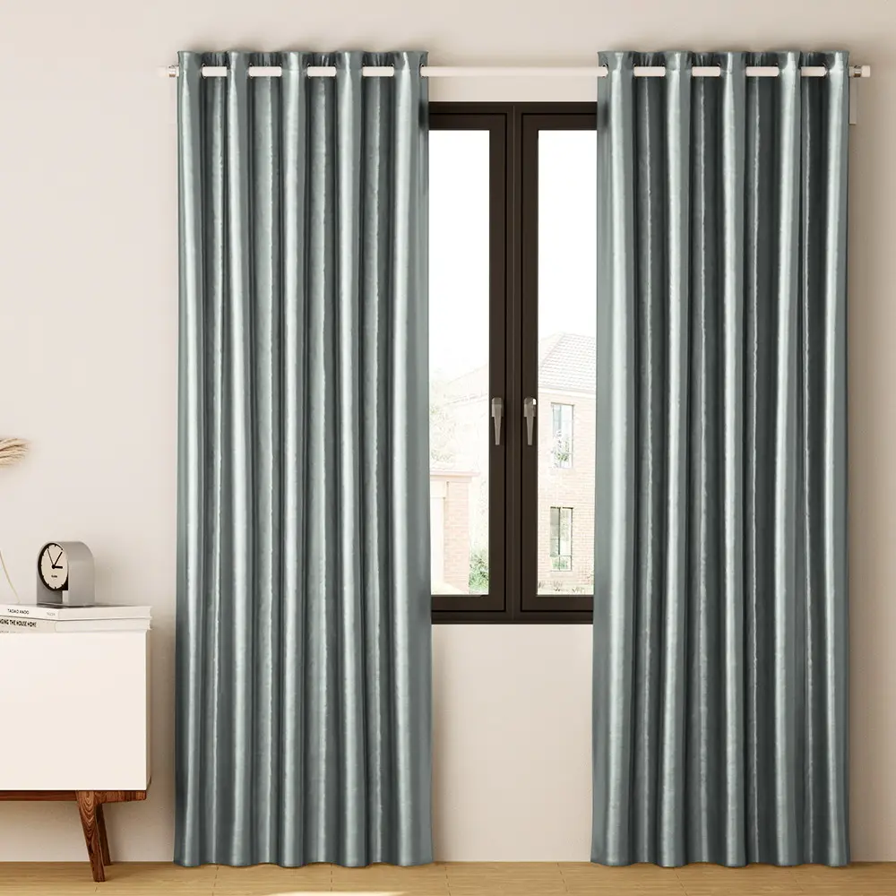Artiss 2X Blockout Curtains Eyelet 300x230cm Grey Shine 