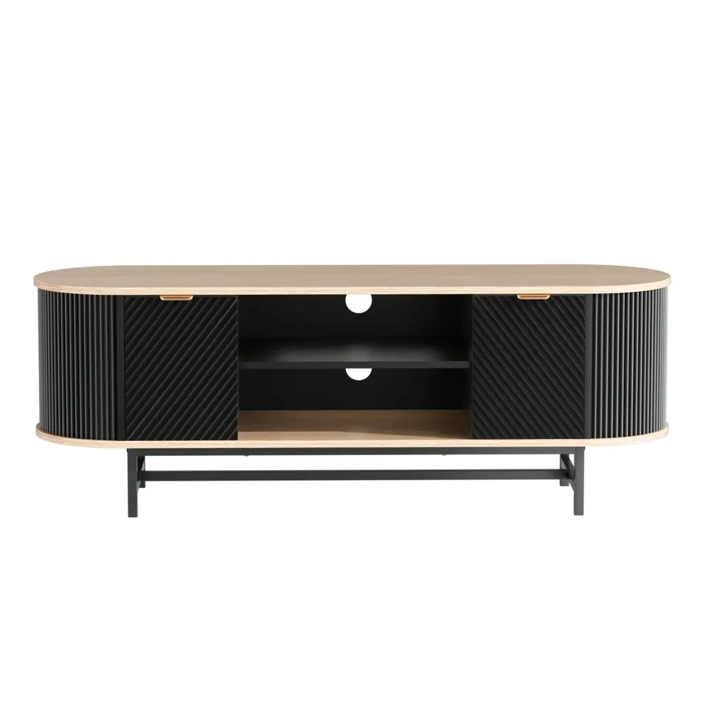 Artiss TV Unit Entertainment Unit Storage Cabinet Black Pine 