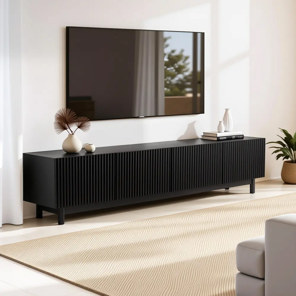 Artiss TV Unit Entertainment Unit Storage Cabinet 180cm Black 
