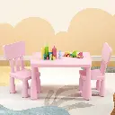 1 Keezi Kids Table and 2 Chairs Set Pink 