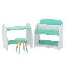 Keezi Kids Bookshelf 2 In 1 Table Chair Set Bookcase Toys Shelves Children Organiser 