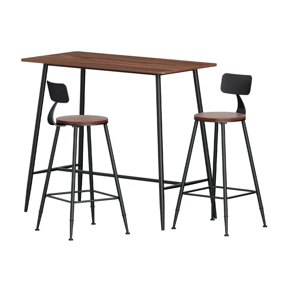 Artiss Bar Table and Stools Set Dining Desk Kitchen Chairs Cafe Pub 