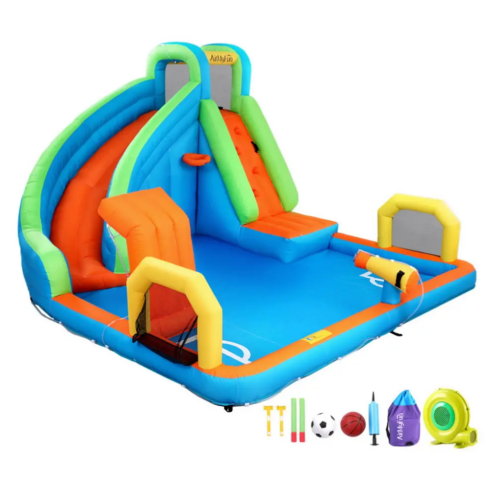 AirMyFun Kids Inflatable Pool Water Slide Cannon Splash Park Castle Outdoor Toys 427X374CM 