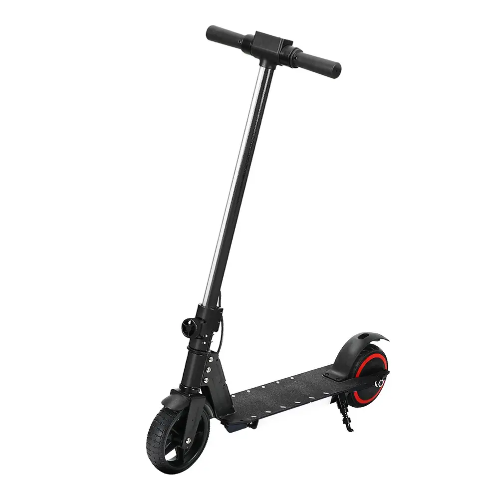 Electric Scooter 130W 16KM/H LED Light Folding Portable Riding Commuter Black 