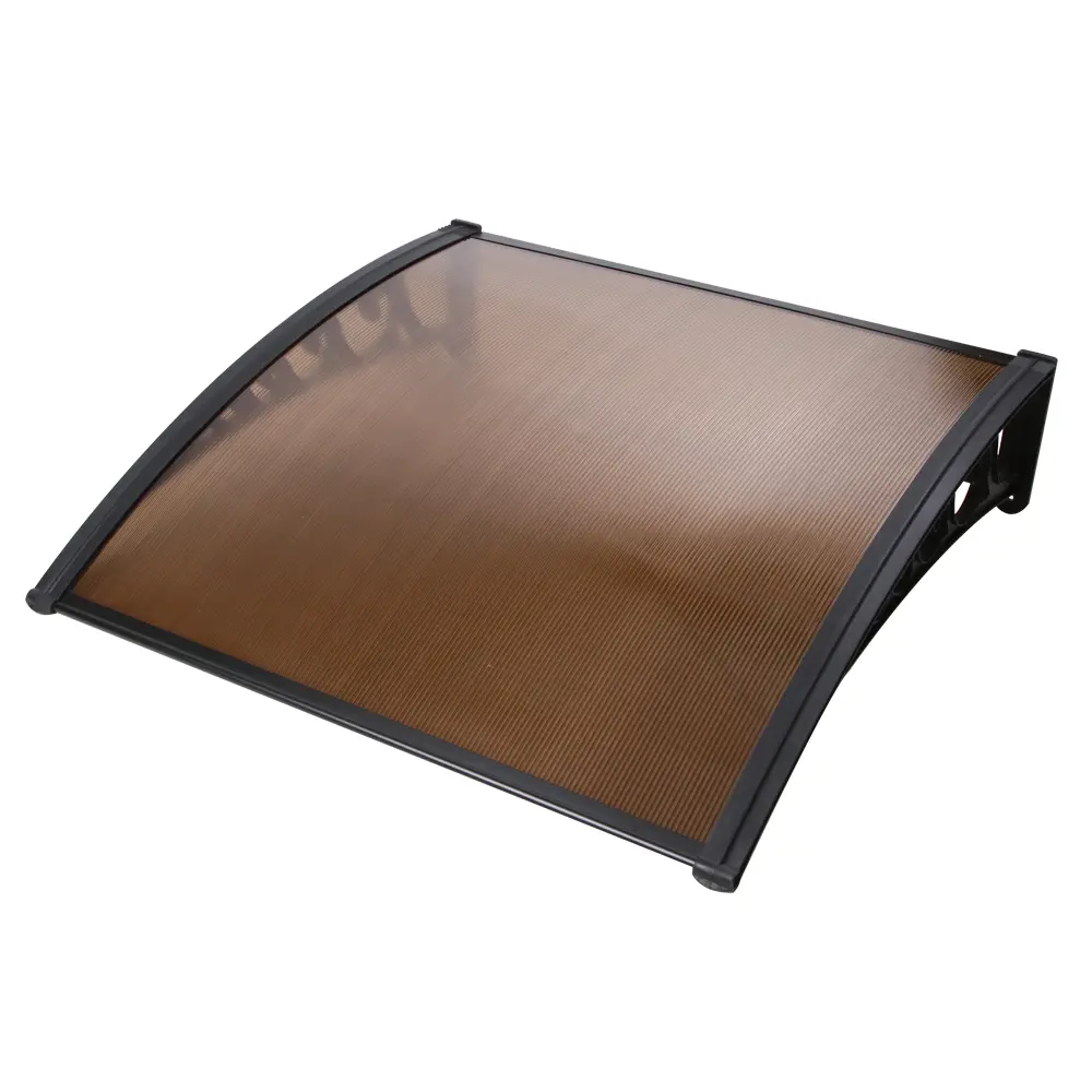 Instahut Window Door Awning 1mx1.2m Brown 