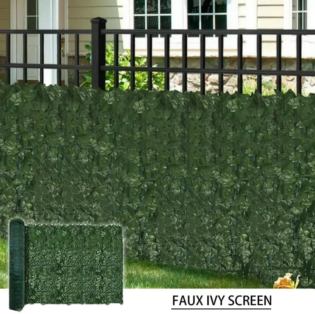 Artificial Ivy Leaf Hedging & Privacy Screen (shade cloth backing) 3m x 1m Roll 