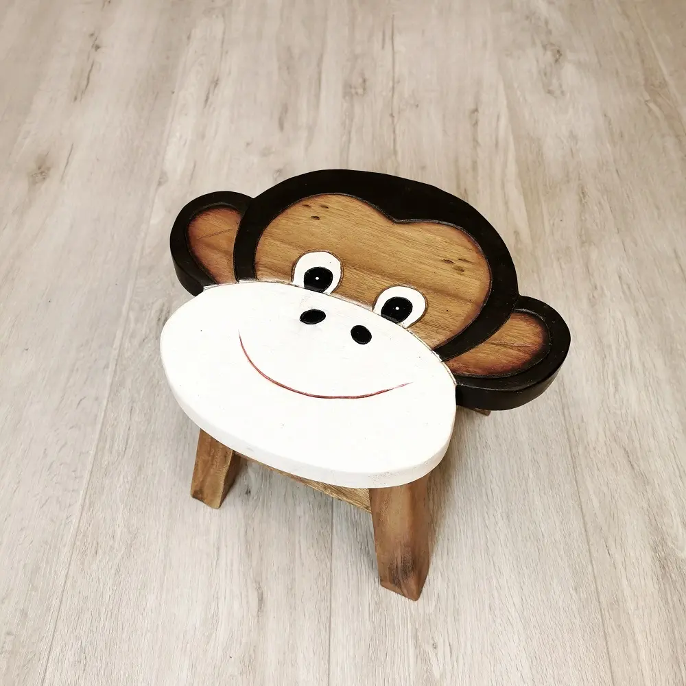 Kids Wooden Stool Monkey 