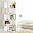 Artiss Bookshelf 5 Tiers - RITA White and Oak 