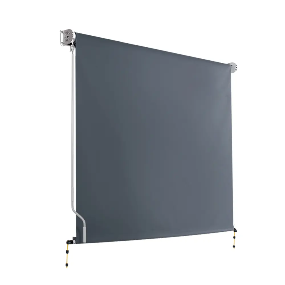 Instahut 1.5X2.5M Outdoor Blinds Awning Roll Down Canopy Retractable Outdoor Blinds Window Shade Grey 