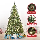 Christabelle 2.7m Pre Lit LED Christmas Tree Decor with Pine Cones Xmas Decorations 