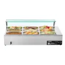 VEVOR Commercial Food Warmer, 1500W Electric Stainless Steel Steam Food Warmer with Glass Cover