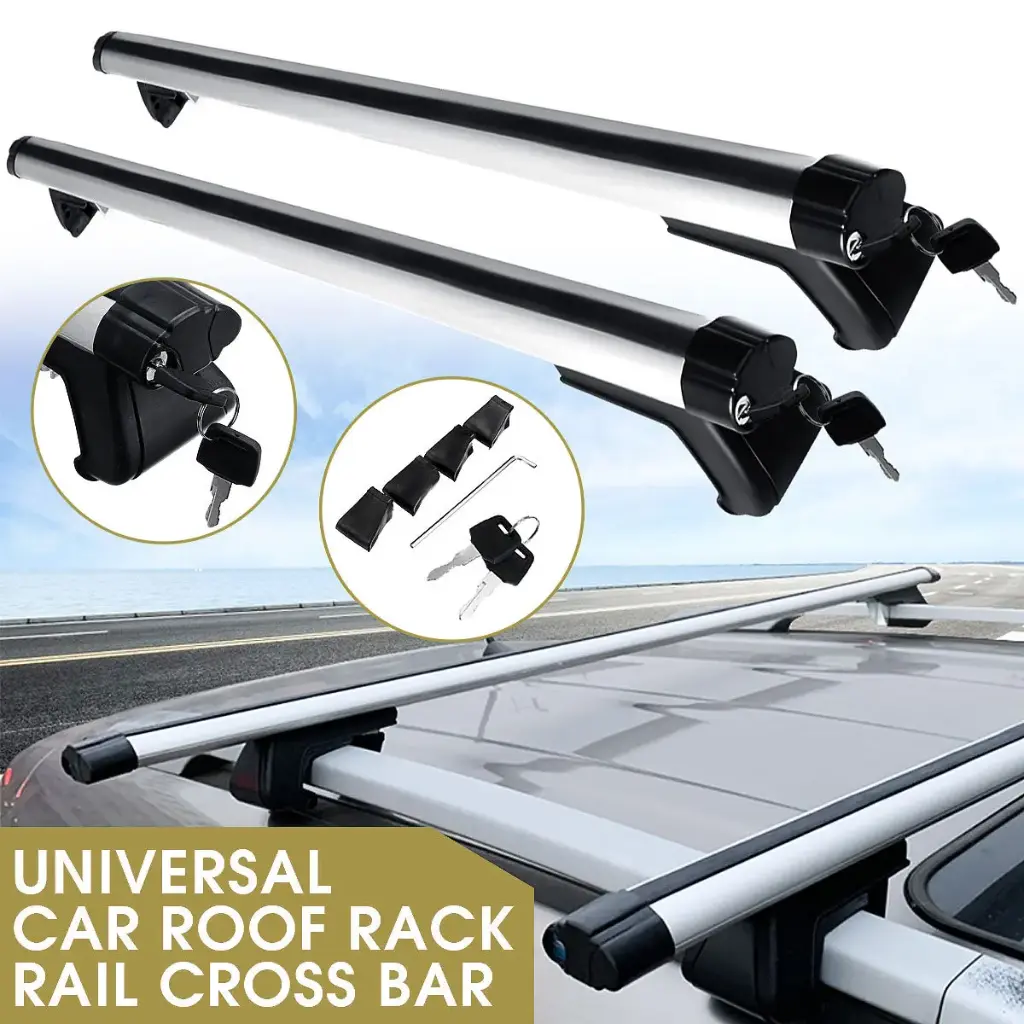125CM Universal Adjustable Aluminum Alloy Car Roof Rack Cross Bars Carrier Lock 