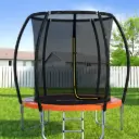 Everfit 6FT Trampoline for Kids w/ Ladder Trampoline Enclosure Safety Net Rebounder Orange 