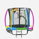 Kahuna 8ft Outdoor Trampoline Kids Children With Safety Enclosure Mat Pad Net Ladder Basketball Hoop Set - Rainbow 