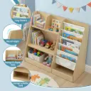 Keezi Kids Bookshelf Wood Bookcase Children Storage Rack Display Shelves Holder 