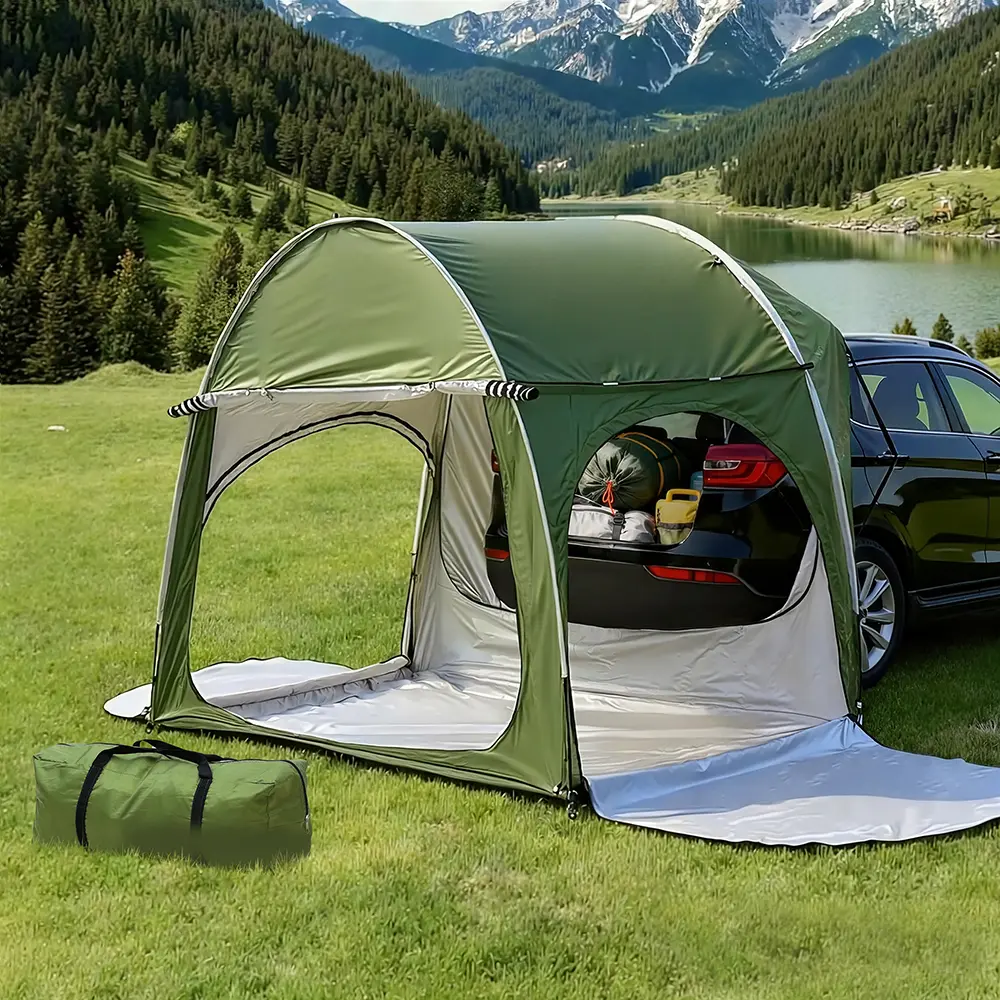 Weisshorn Camping Tent Car SUV Rear Hatchback Tents Canopy Portable Outdoor Family (green/black) (Green)