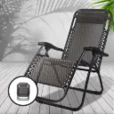 Gardeon Zero Gravity Chair Folding Outdoor Recliner Adjustable Sun Lounge Camping Grey 