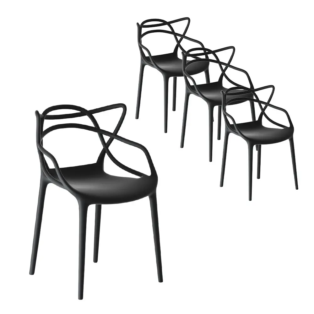Gardeon 4PC Outdoor Dining Chairs PP Portable Stackable Chair Patio Furniture 