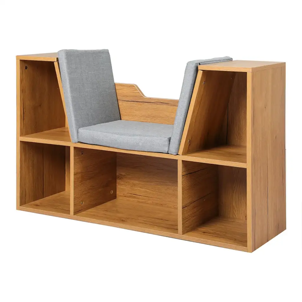  Levede Kids Bookcase Toys Box Shelf Brown  