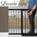  Levede Baby Safety Gate Adjustable Pet Black 45cm Extension  