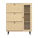 Artiss Shoe Rack Cabinet 3 Flip-out Drawers Pine 