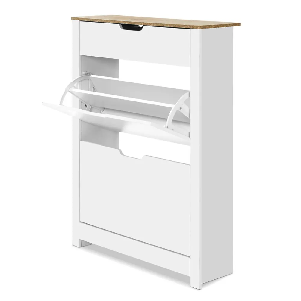 Artiss Shoe Rack Cabinet 16 Pairs White Ana 