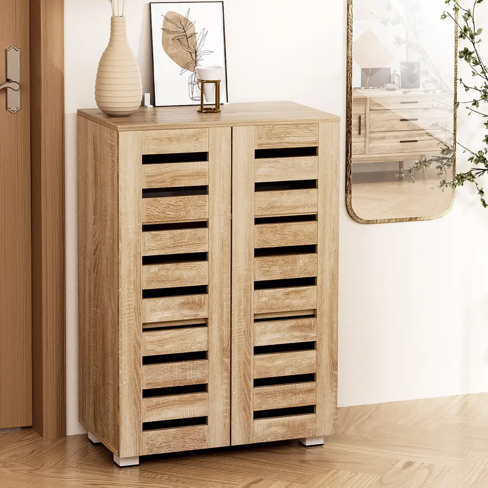 Artiss Shoe Rack Cabinet 20 Pairs 5-tier Wood Alster 