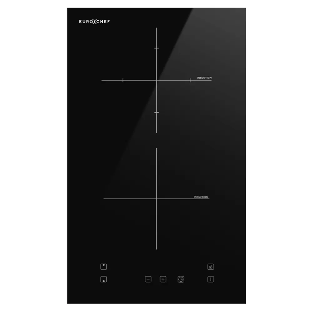 EuroChef 30cm 2 Zone Induction Cooktop, 3300W Electric, Touch Controls 