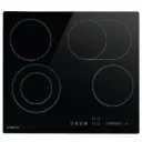 EuroChef 60cm 4 Zone Ceramic Cooktop, 6600W Electric, FlexiZone Adjustable Size Hobs, Touch Controls 