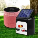 Giantz Fence Energiser 8KM Solar Powered Electric 1200M Poly Tape 