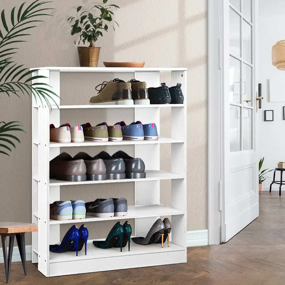 Artiss Shoe Rack Cabinet 30 Pairs 6-Tier Shelf White 
