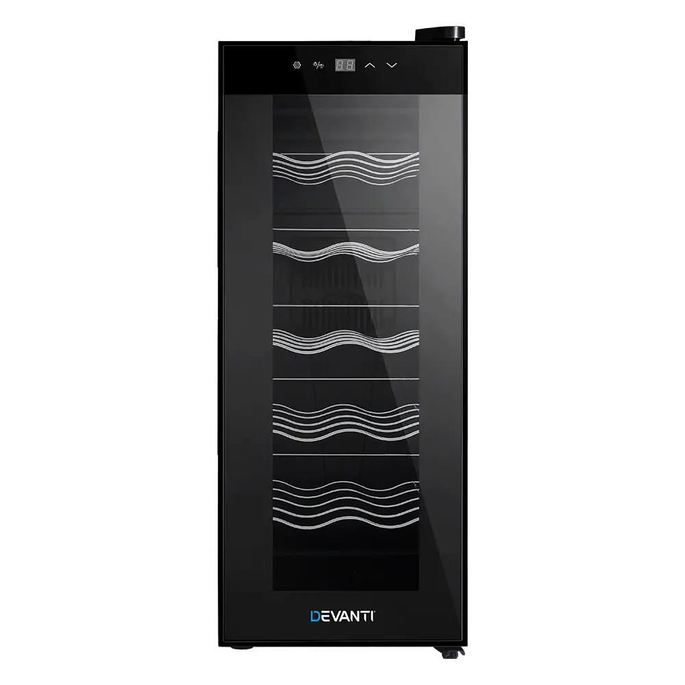Devanti Wine Fridge Cooler 12 Bottles 