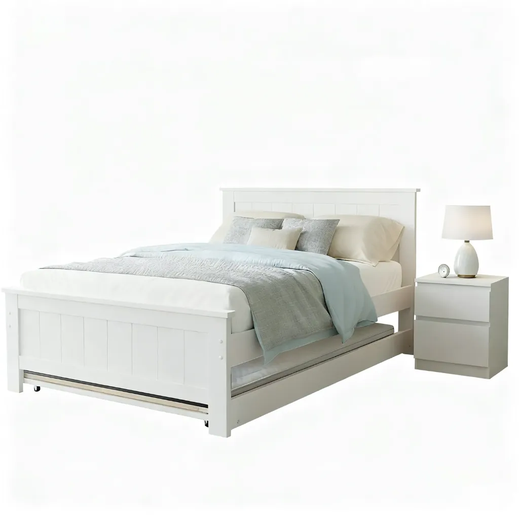 Artiss King Single Bed Frame and Bedside Table 