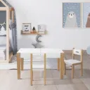 Keezi 3PCS Kids Table and Chairs Set Storage Toys Play Activity Desk Chalkboard 