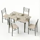 Artiss Dining Table and Chairs Set of 5 Compact Kitchen Furniture Modern Oak 