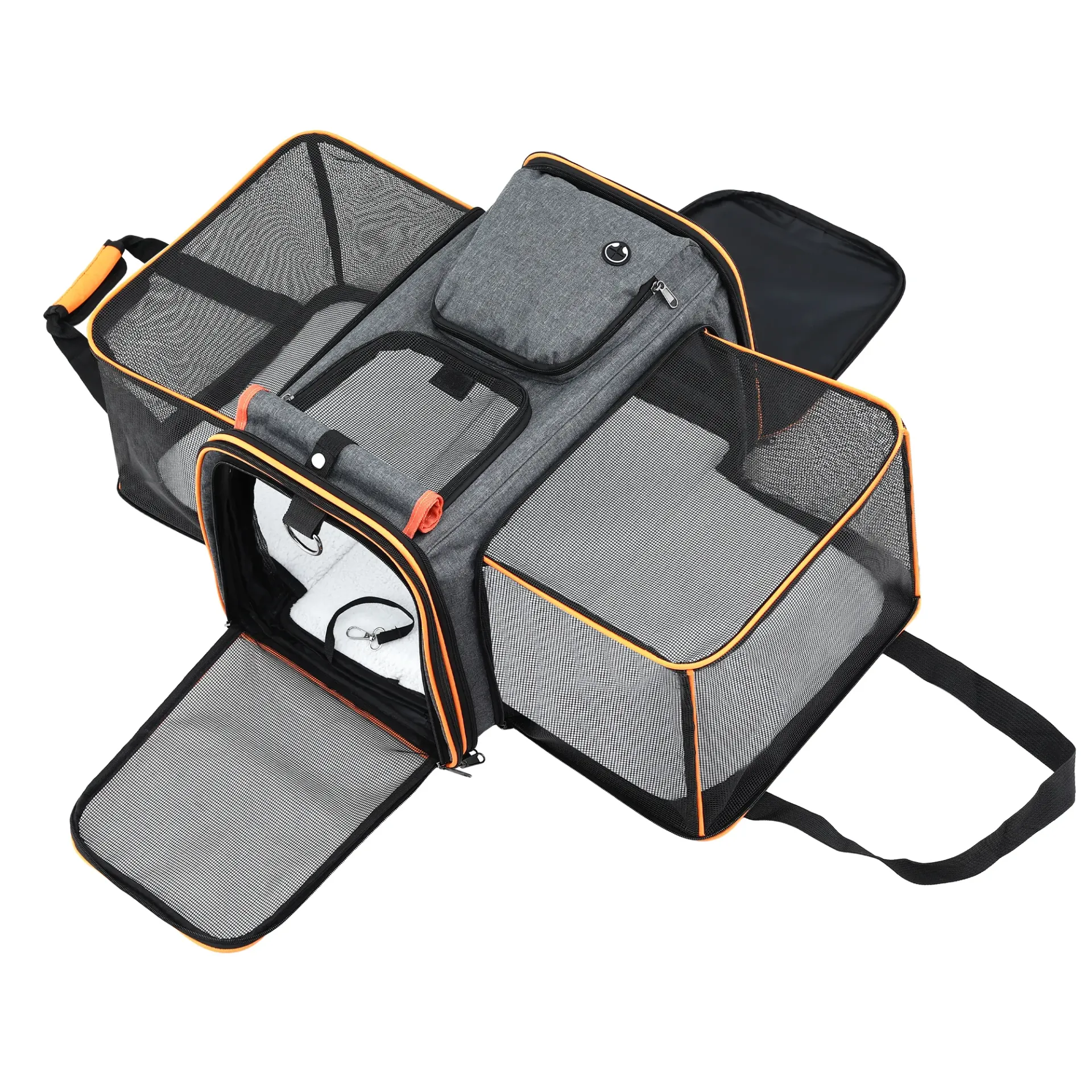 i.Pet Pet Carrier Bag Foldable Expandable Dog Cat Travel Cage Portable Car Kennel 