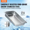 VEVOR 4 Pack Hotel Pans - 0.8mm Thick Stainless Steel Steam Table Pan, 4-Inch Deep Commercial Table Pan