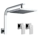 Cefito 8'' Rain Shower Head Wall Arm Square High Pressure Twins Tap Chrome 