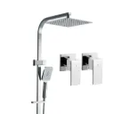 Cefito 10'' Rain Shower Head Set Handheld Square High Pressure Twins Tap Chrome 