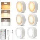 Pack of 6 Under-Unit Lights Kitchen LED Cabinet Lighting Wireless with Remote Control