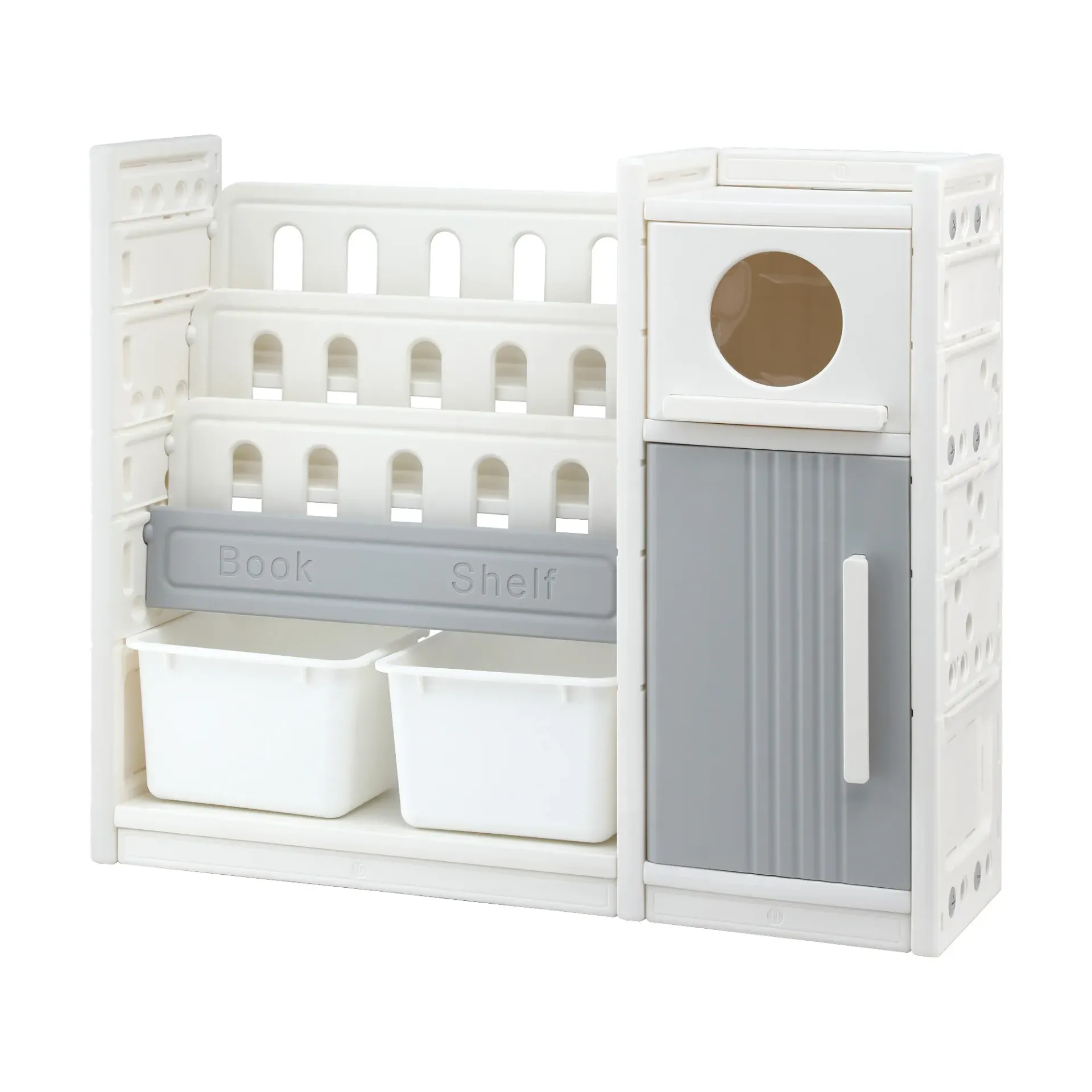 Keezi Kids Bookshelf and Toy Storage Organizer with 3-Tier Bookshelves